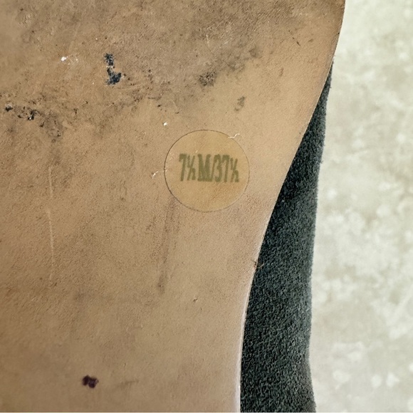 1 State Cassidee Olive Green Suede Leather Open Toe Slip On Flats Women Sz 7.5 M - Picture 11 of 13